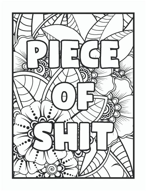 free printable swear word coloring pages for adults|adult curse word free printable.